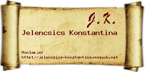 Jelencsics Konstantina névjegykártya